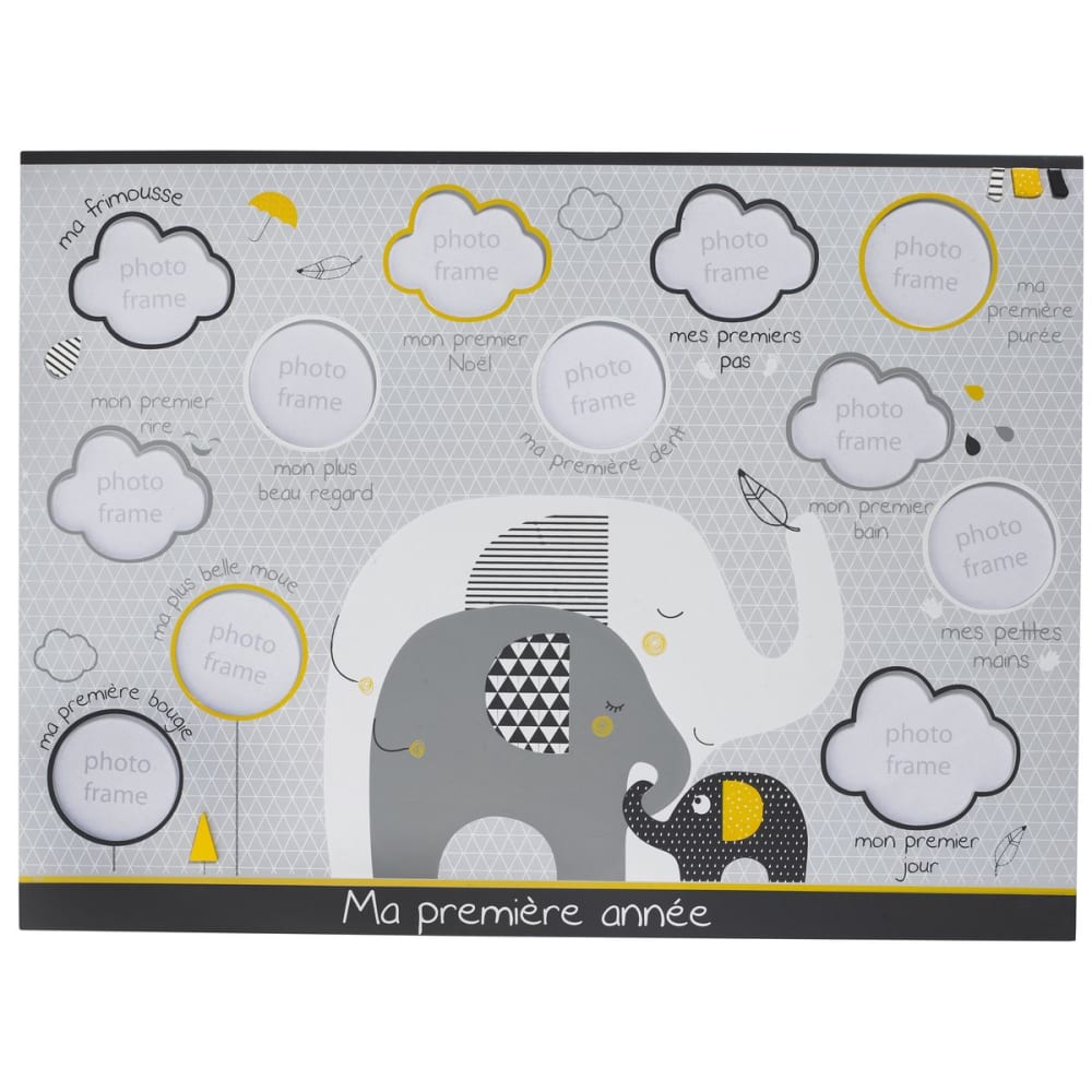 Sauthon Pêle-mêle Ma première année Babyfan (40 x 53 cm) Gris Bois - 53x40x2cm