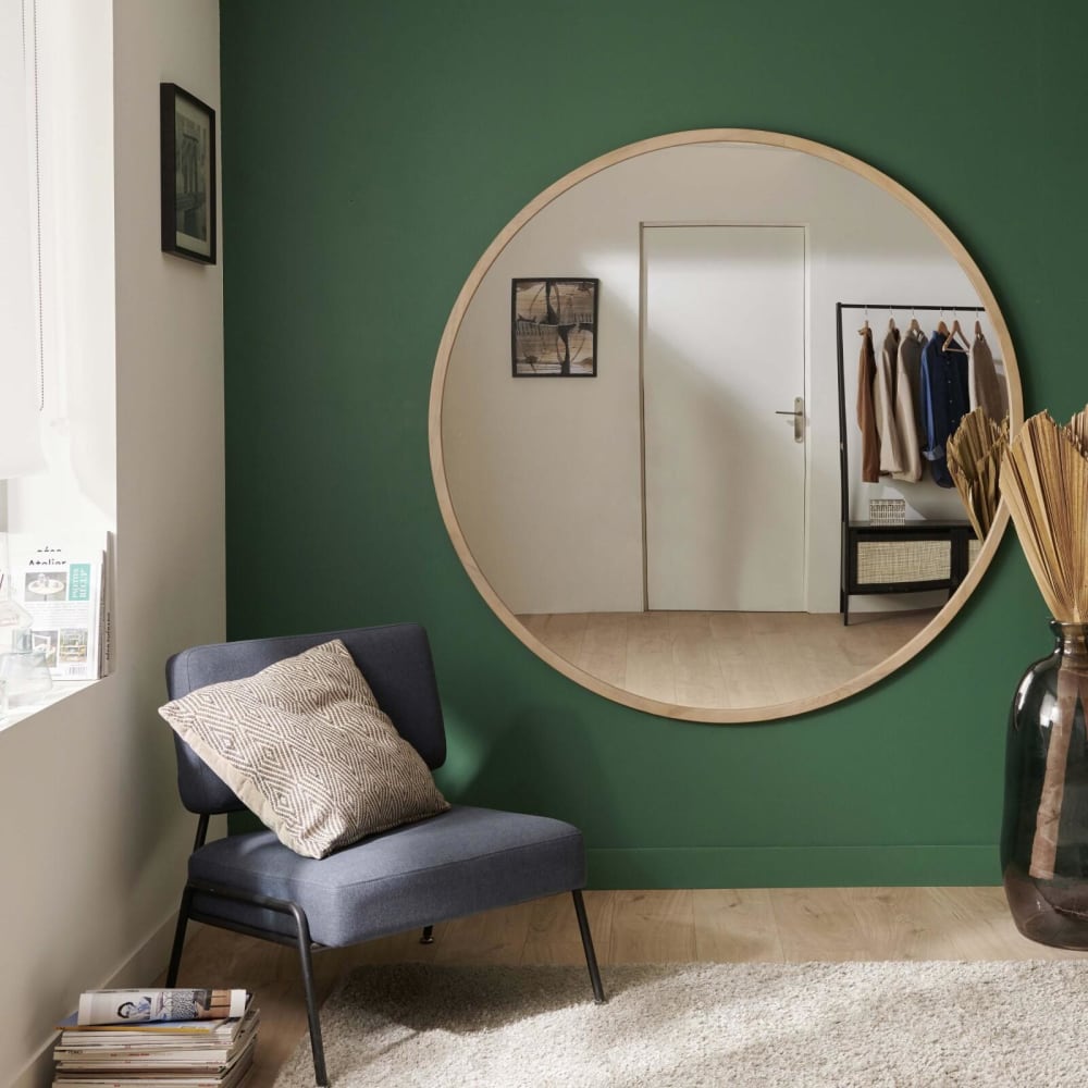 Miroir xxl en chêne rond 150cm - Maisons du Monde