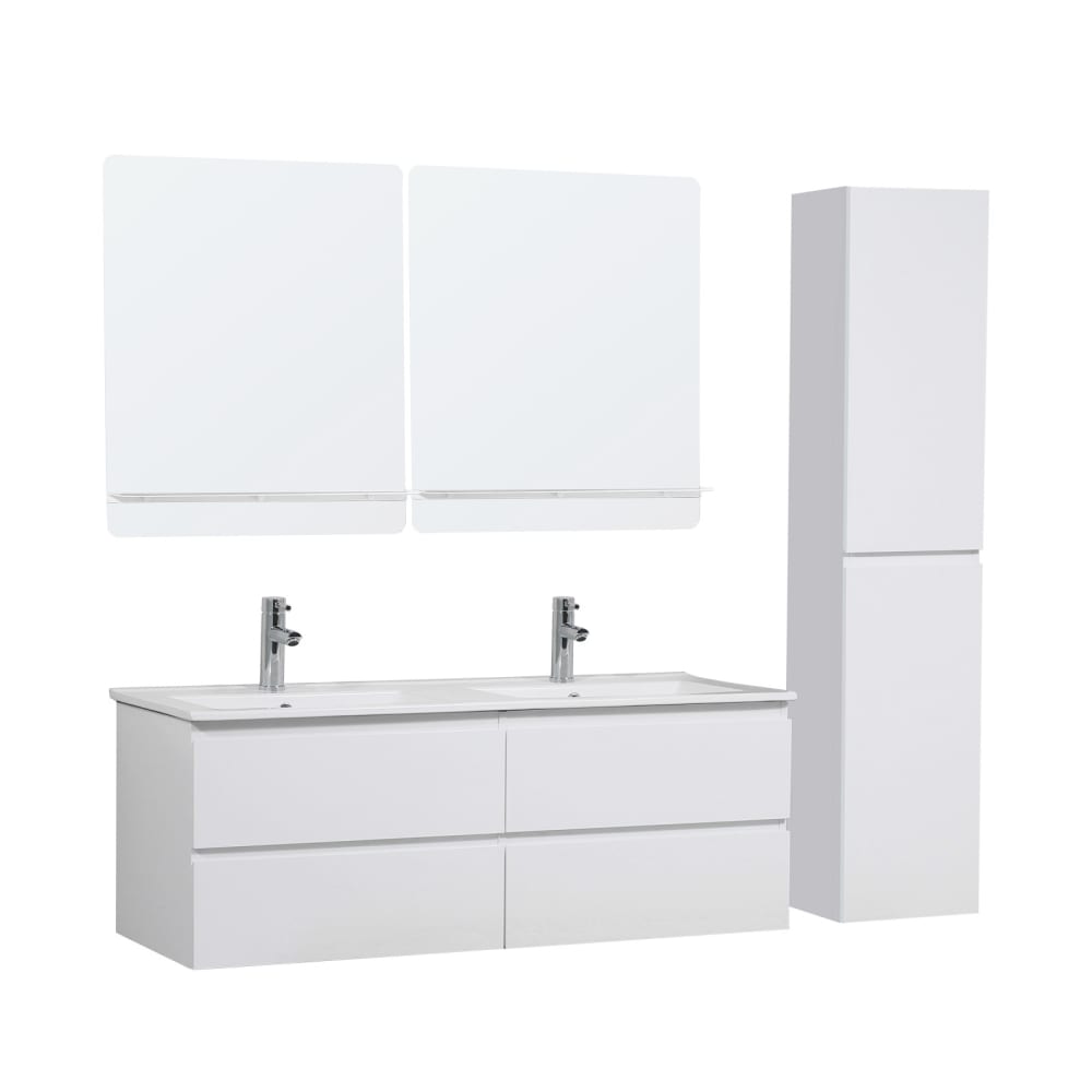 Ensemble meuble double vasque  120cm avec plan céramique