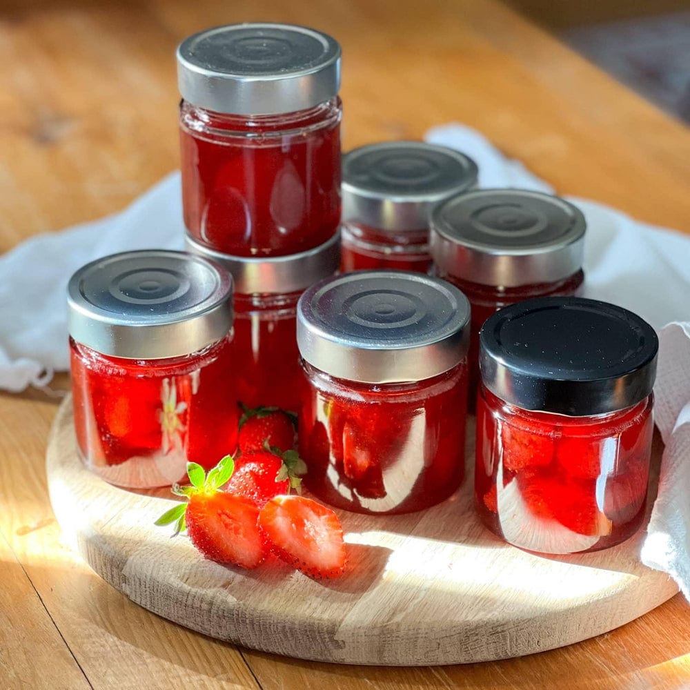 Lot de 6 bocaux 212 mL en verre avec couvercle noir - Maisons du Monde
