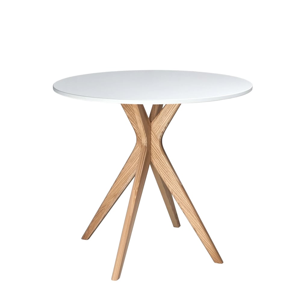 Ragaba Rund EssEsstisch aus massivem Eschenholz und MDF Weiß style modern Weiß
