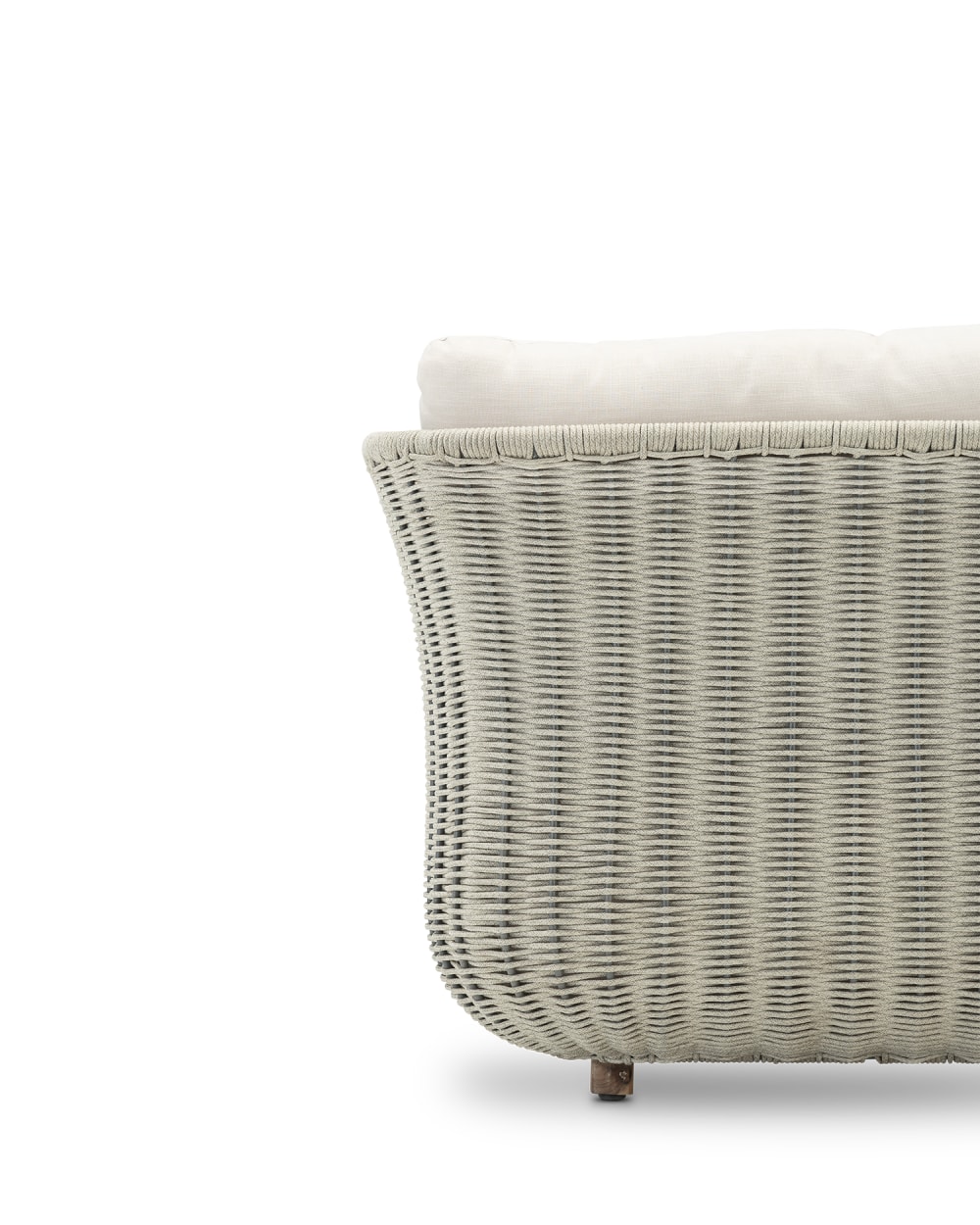 Set de jardin 5 places corde grise avec 2 tables rondes en ciment - Maisons du Monde