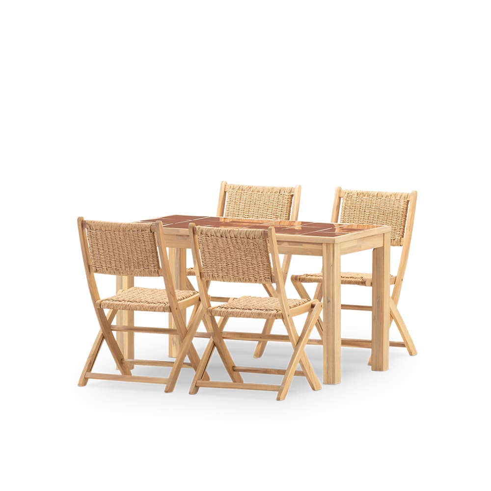 Ensemble+table+et+chaises+4+pl+ceramique+terre+cuit+125x65