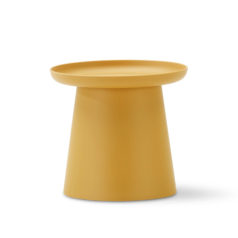 Table d’appoint ronde en polypropylène jaune D50cm