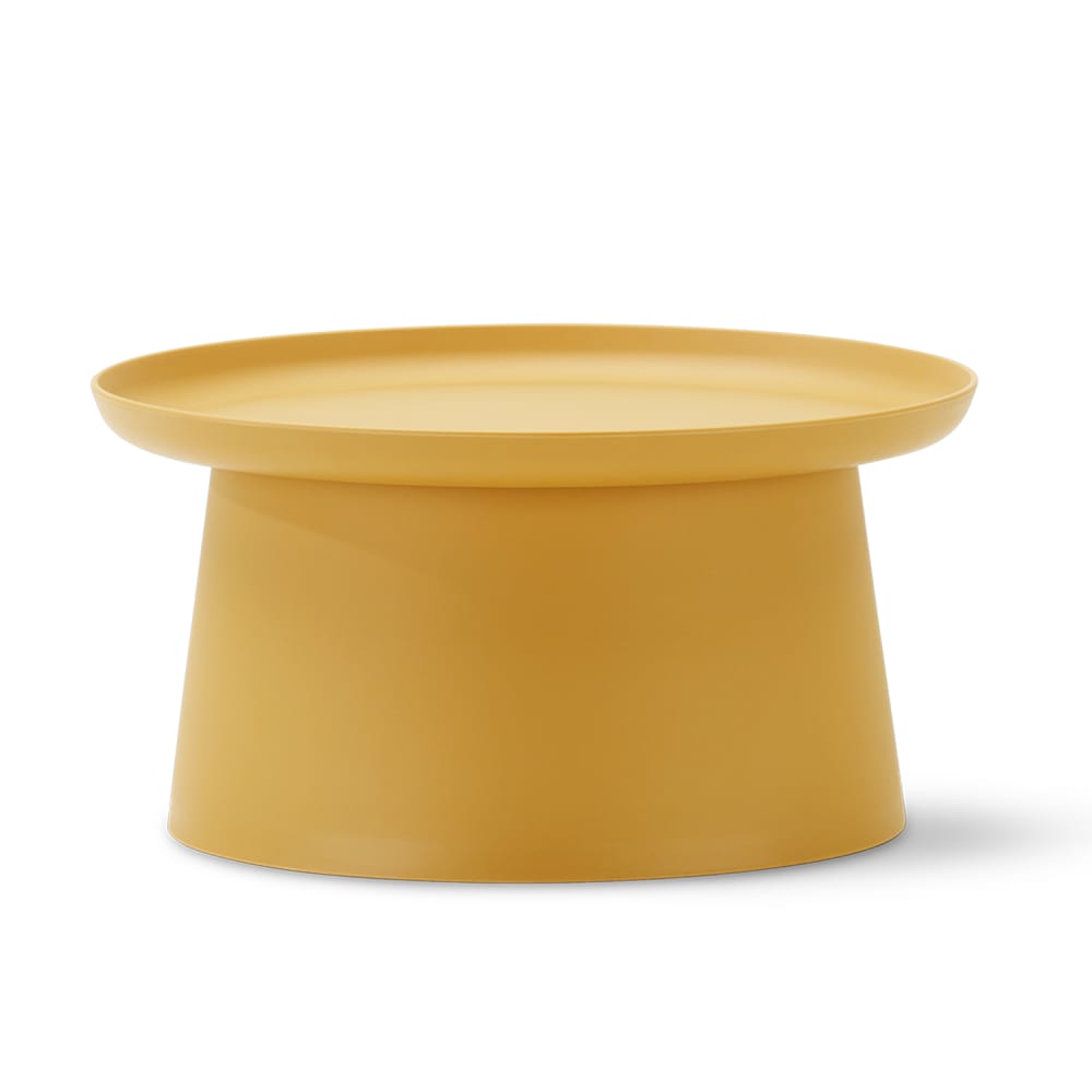 Table d’appoint ronde en polypropylène jaune D70cm