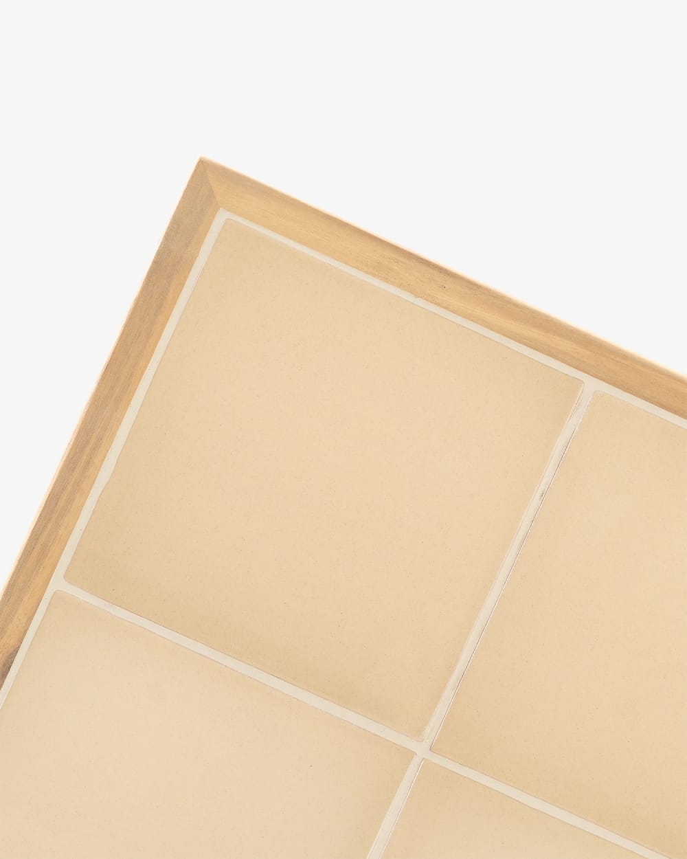 Table de jardin en bois et céramique beige 125x65 - Maisons du Monde