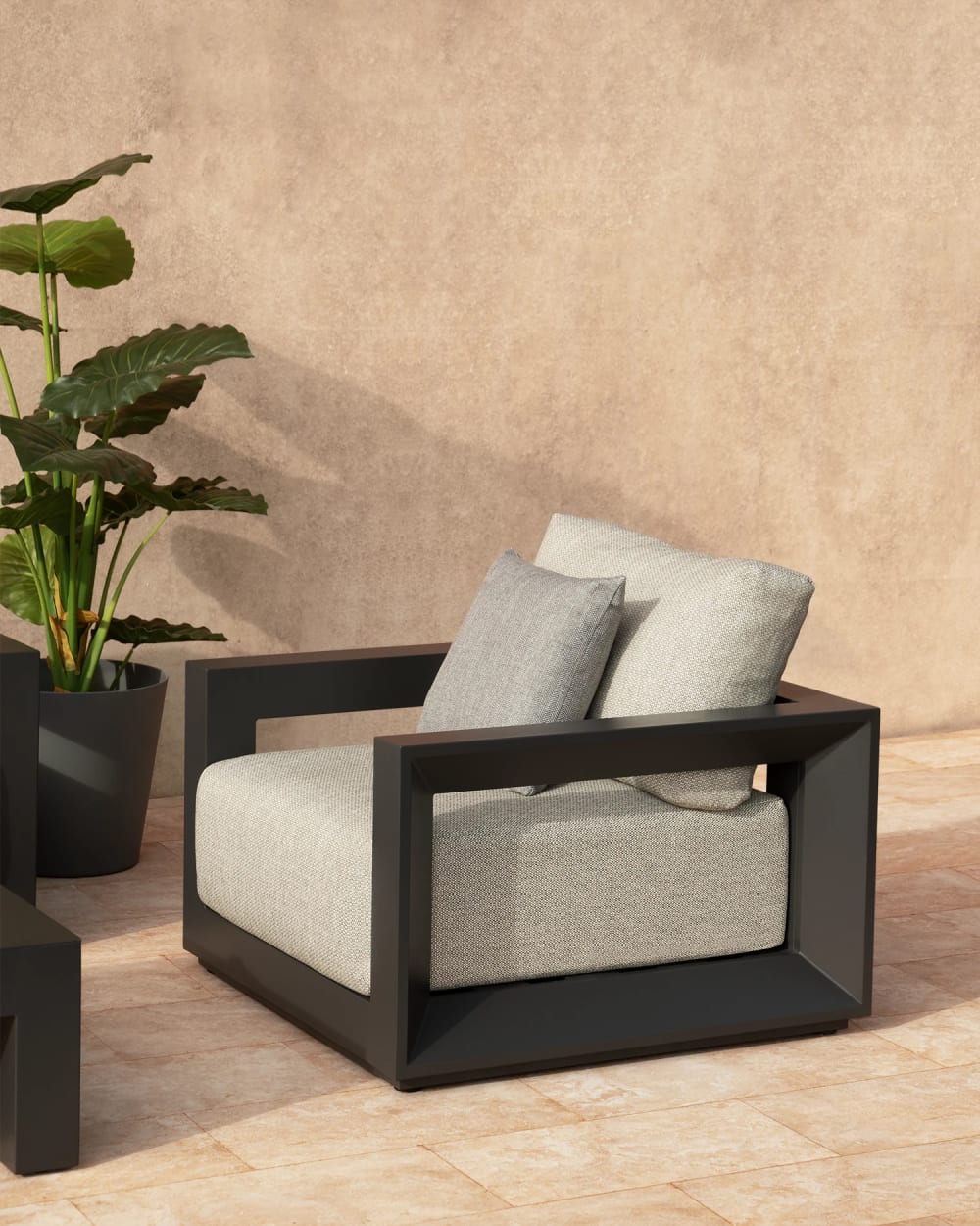 Pack 2 fauteuils jardin aluminium anthracite - Maisons du Monde