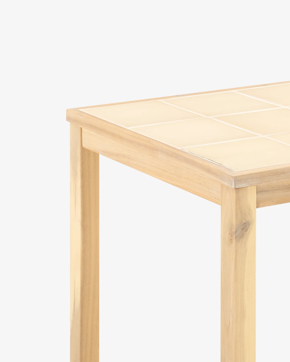 Ensemble de table et 2 chaises en bois et céramique beige 65x65 - Maisons du Monde