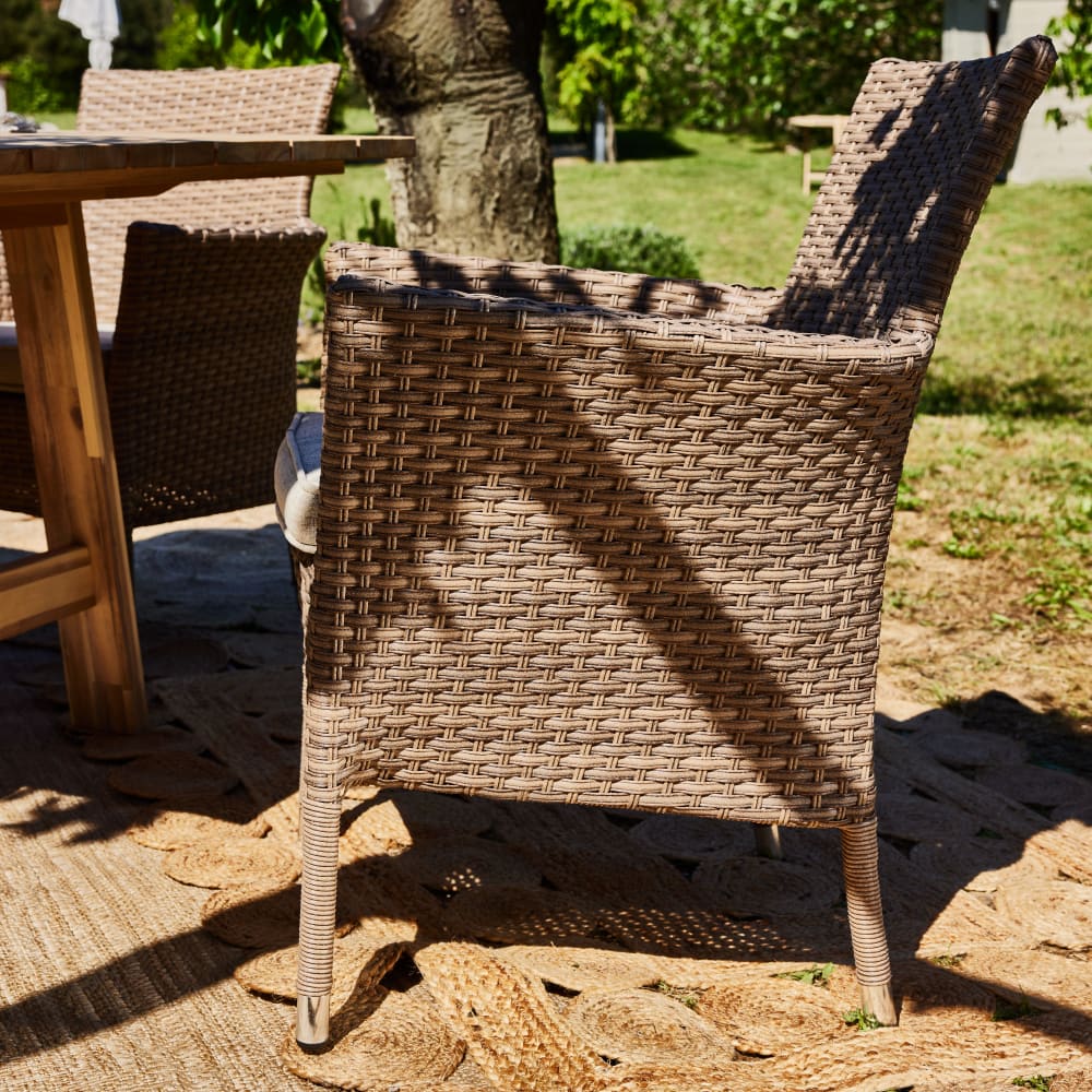 Set de repas jardin 6 pl table céramique moutarde 168x87 - Maisons du Monde