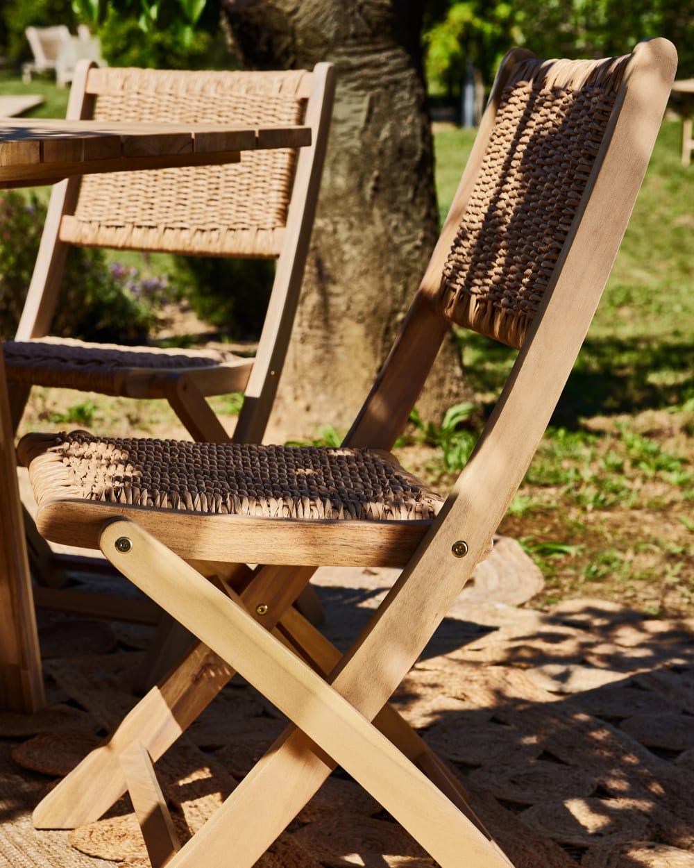 Lot de 8 chaises pliantes en bois sans accoudoirs - Maisons du Monde