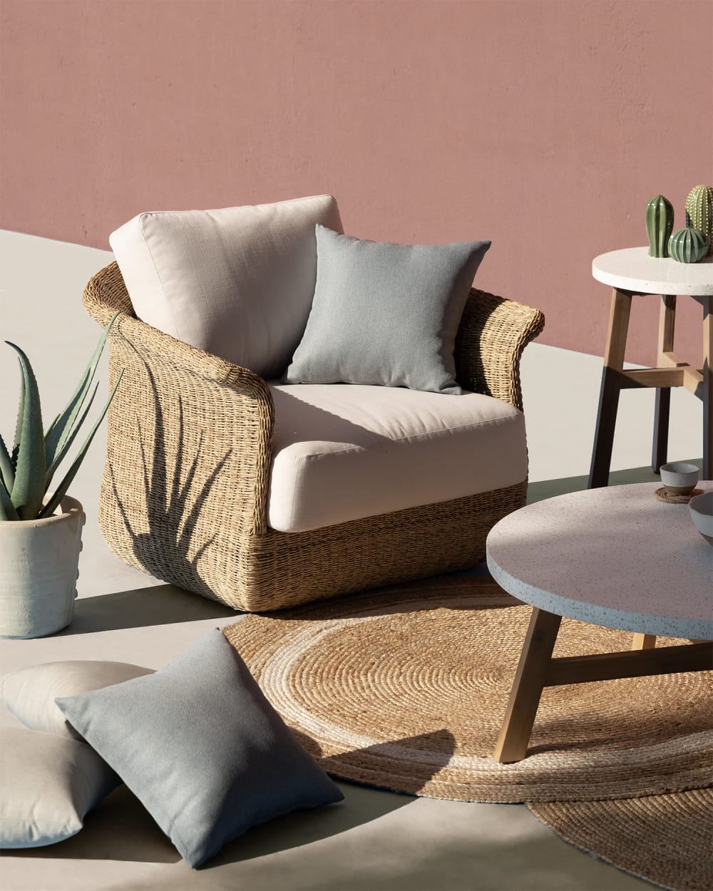 Pack 2 fauteuils de jardin en rotin synthétique 100x83x73cm - Maisons du Monde