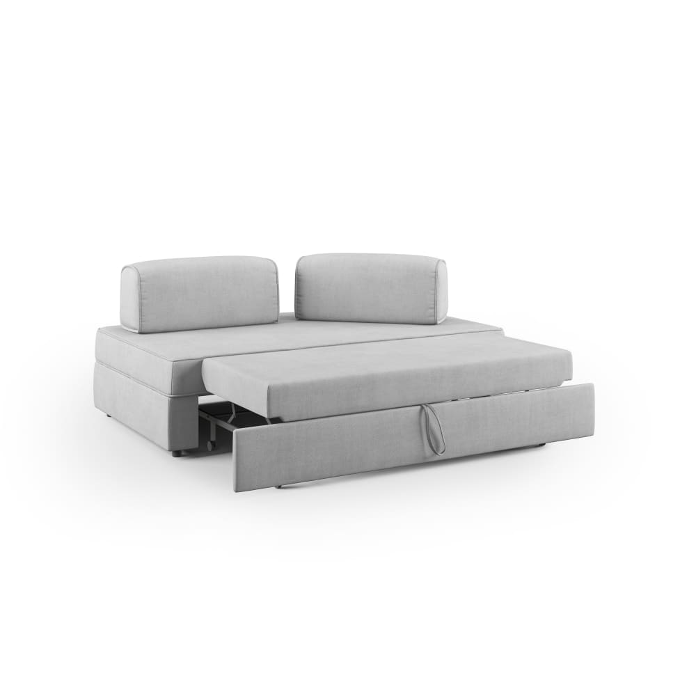 Canapé avec pouf amovible - gris