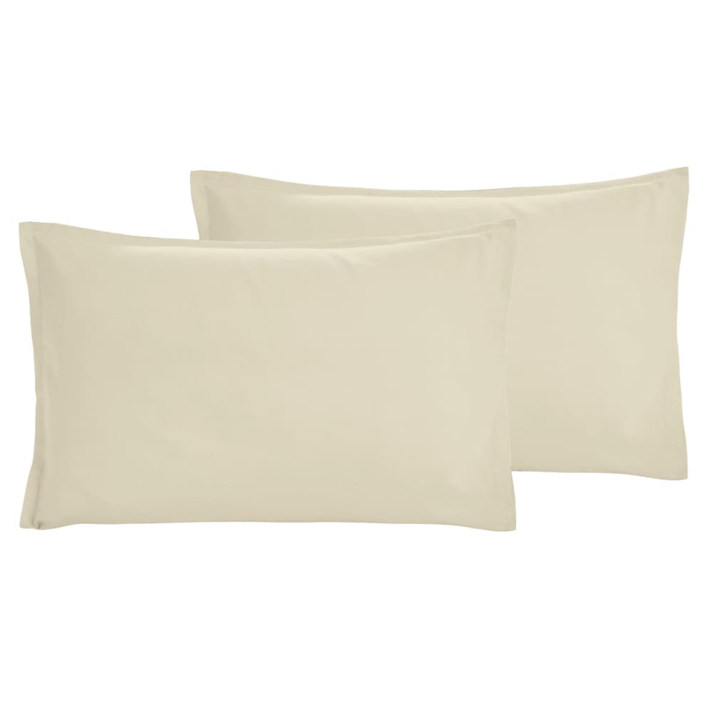 Lot de 2 taies d'oreiller en coton lavé bio Ficelle 50x70 cm