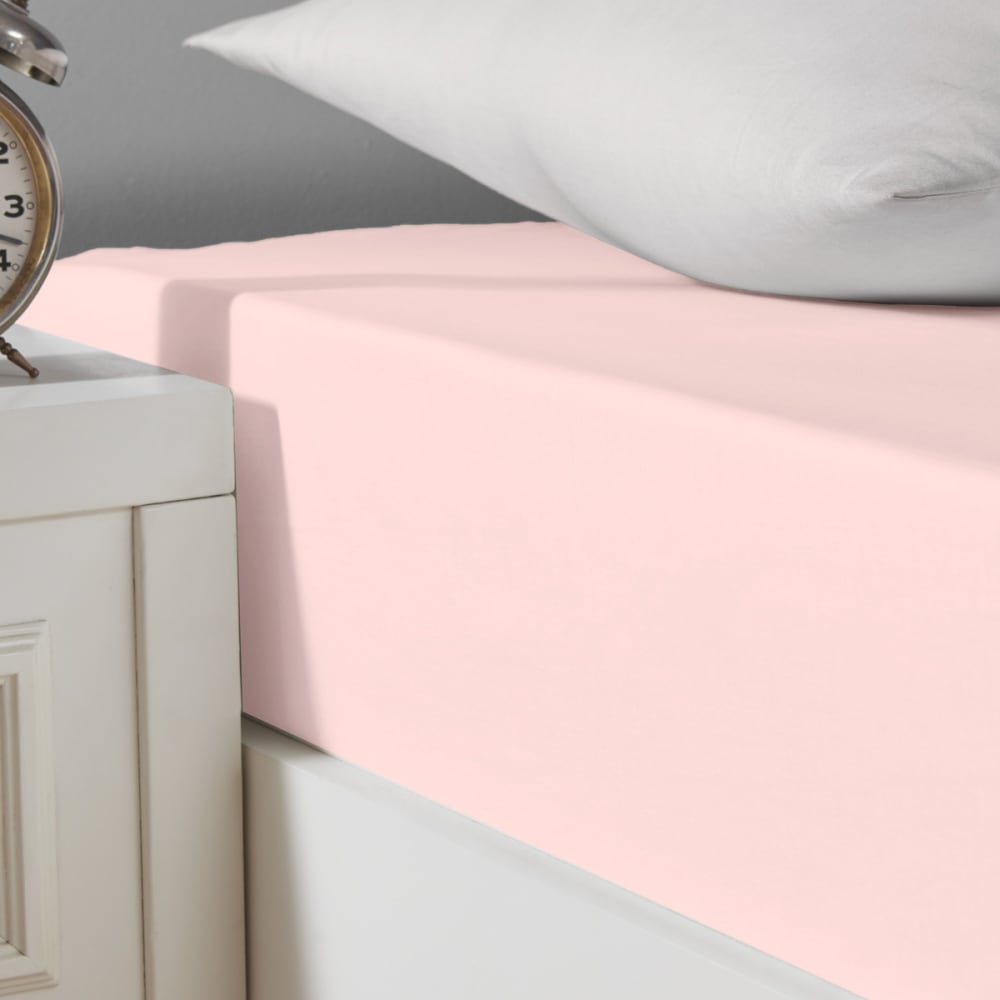 Drap housse en coton bio lavé Poudre 140x190 cm