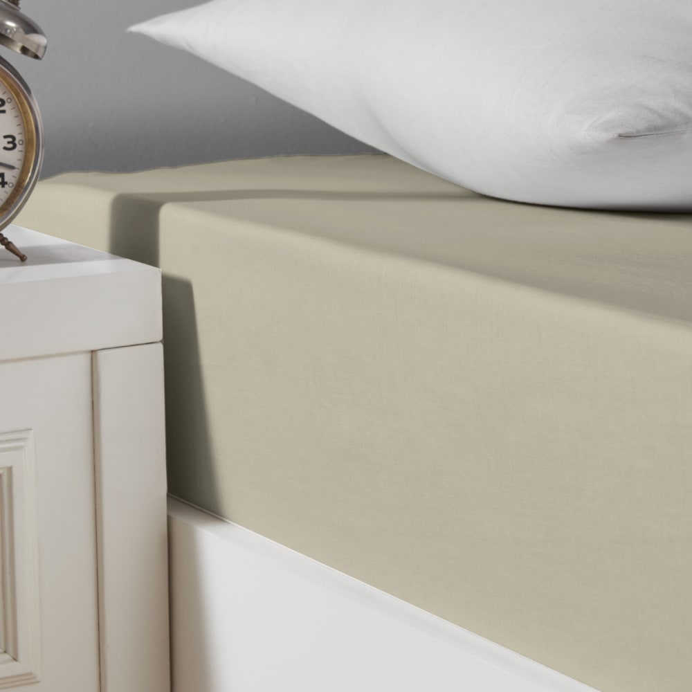 Drap housse en coton bio lavé Ficelle 140x190 cm