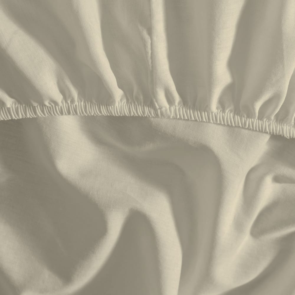 Drap housse en coton bio lavé ficelle 140x190 cm - Maisons du Monde