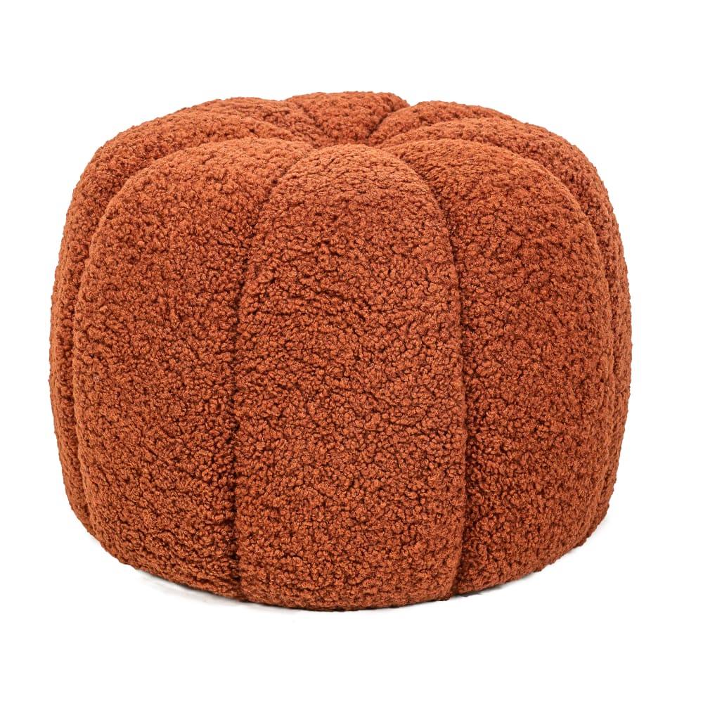 Pouf en bouclettes blanches - rayures