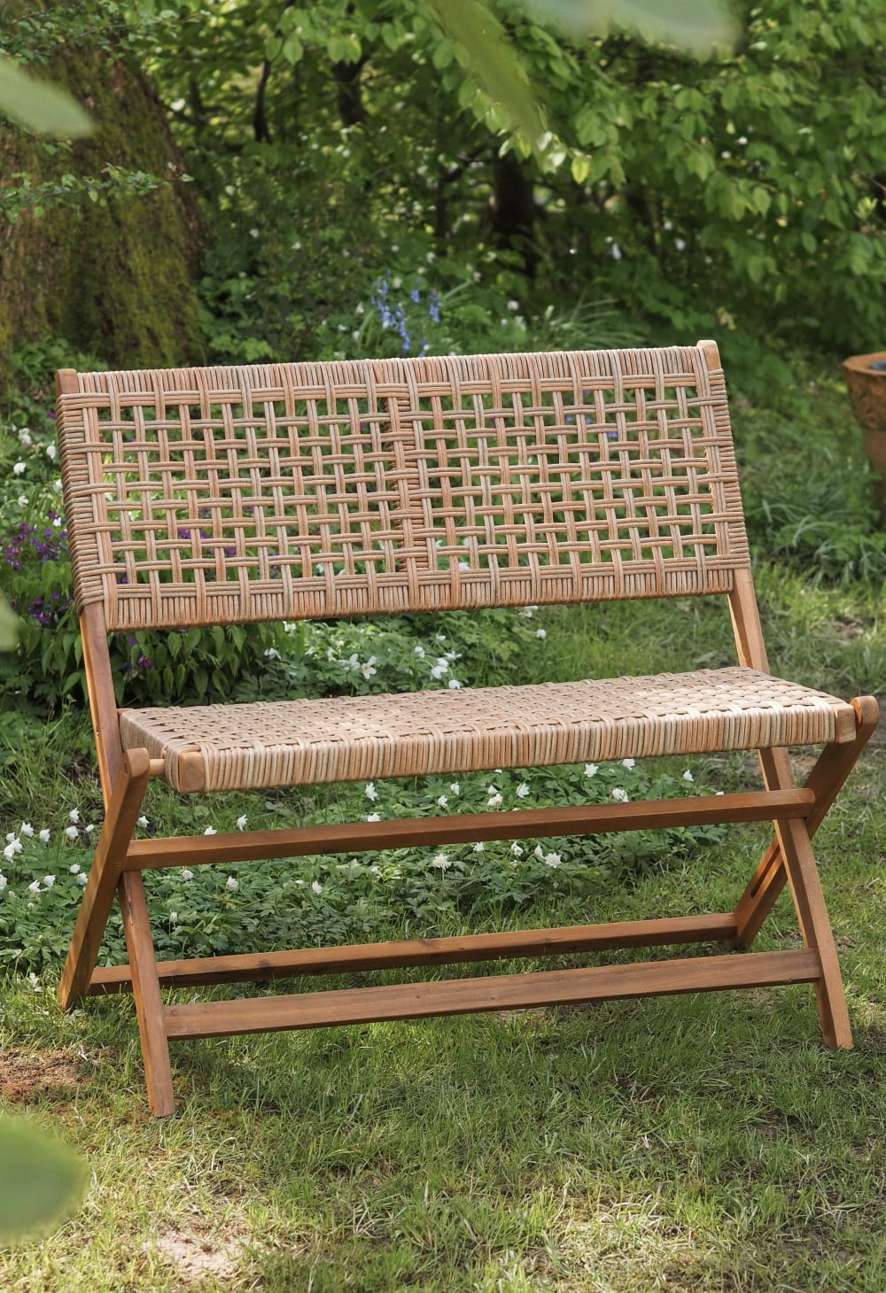 Nordlys Gartenstuhl aus Akazienholz und Seil Braun style exotic Braun