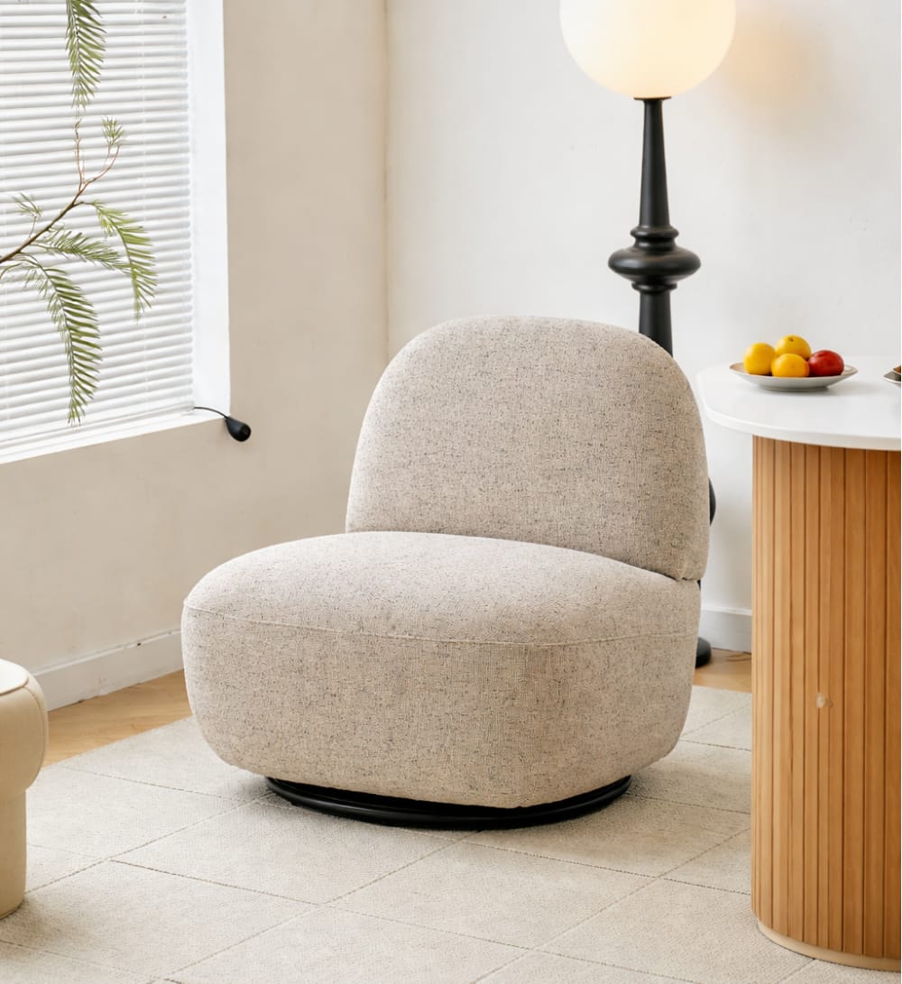 Nordlys Drehsessel aus Stoff Grau style modern Grau Öko-Tex Zertifikat Wolle