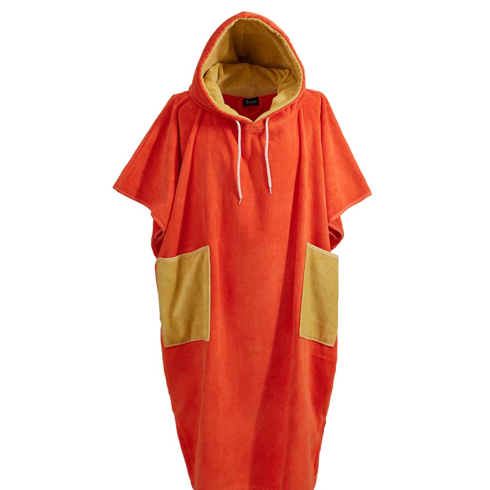 Sensei Maison Unisex-Poncho aus 100 % Baumwolle – 380 g/m² Koralle M style seaside orange Öko-Tex Zertifikat Baumwolle
