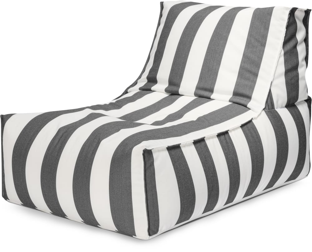 Pouf d'extérieur rayé anthracite et blanc 65x100x65 cm