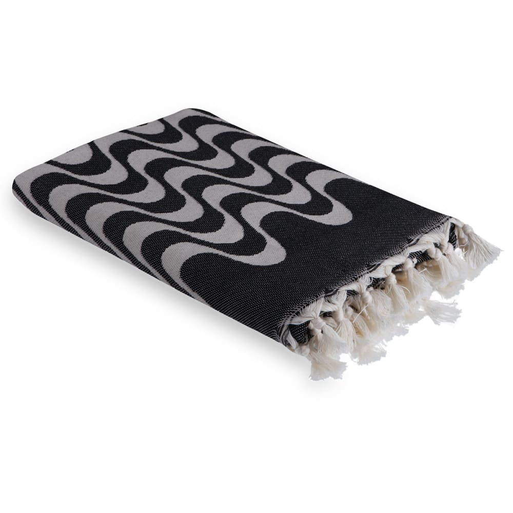 Fouta jacquard coton 100x200 noir