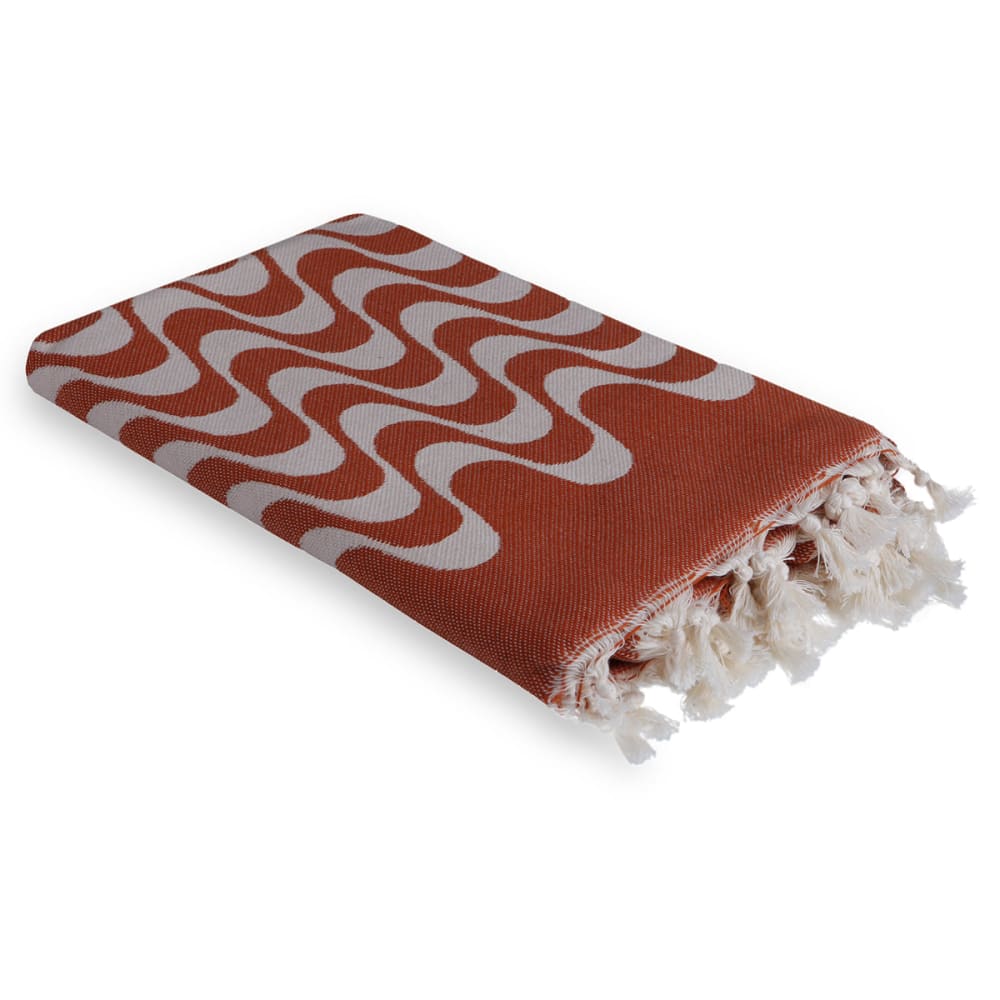 Fouta jacquard coton 100x200 terracotta
