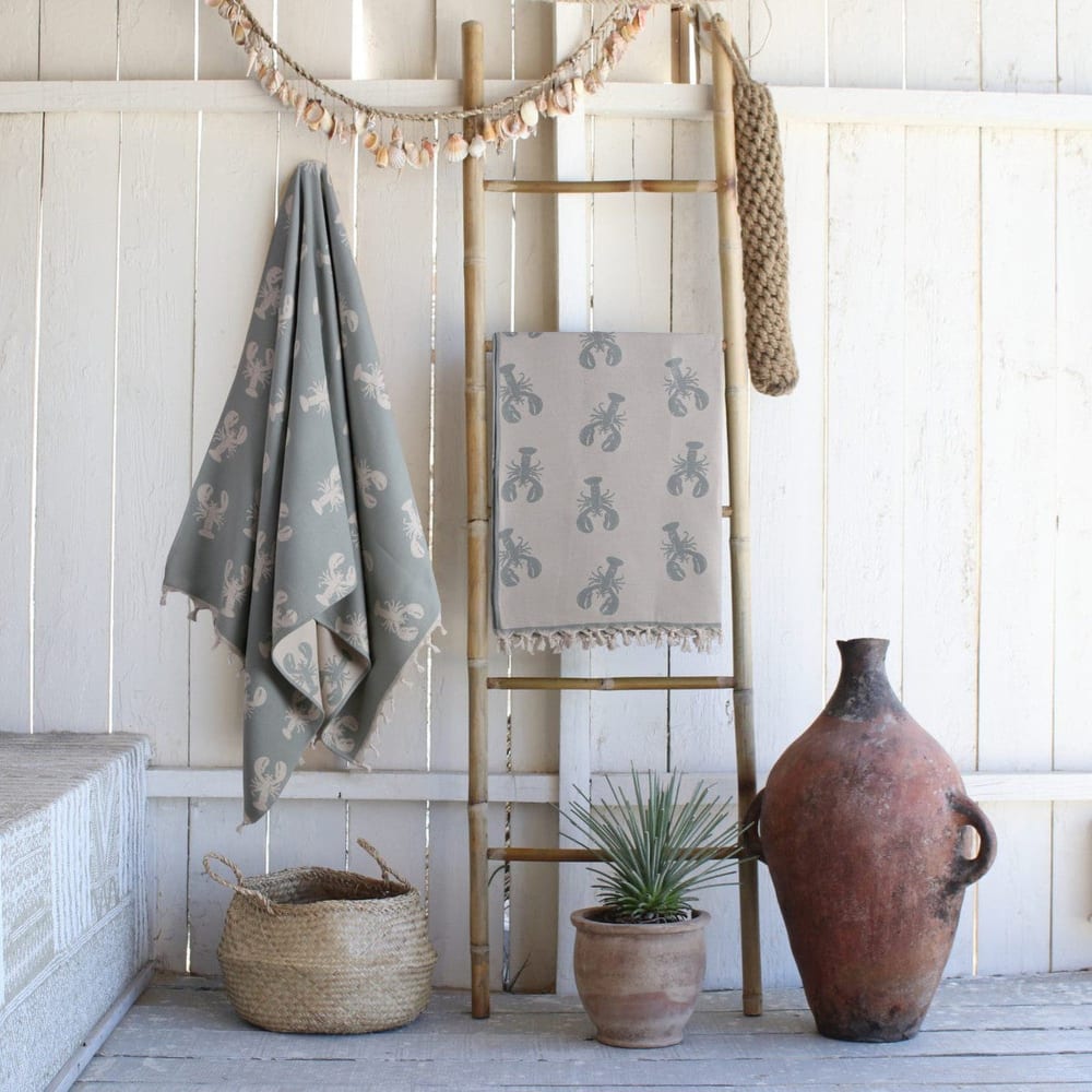 Fouta jacquard coton 100x200 vert d'eau - Maisons du Monde