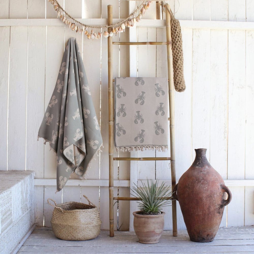 Fouta jacquard coton 100x200 taupe clair - Maisons du Monde