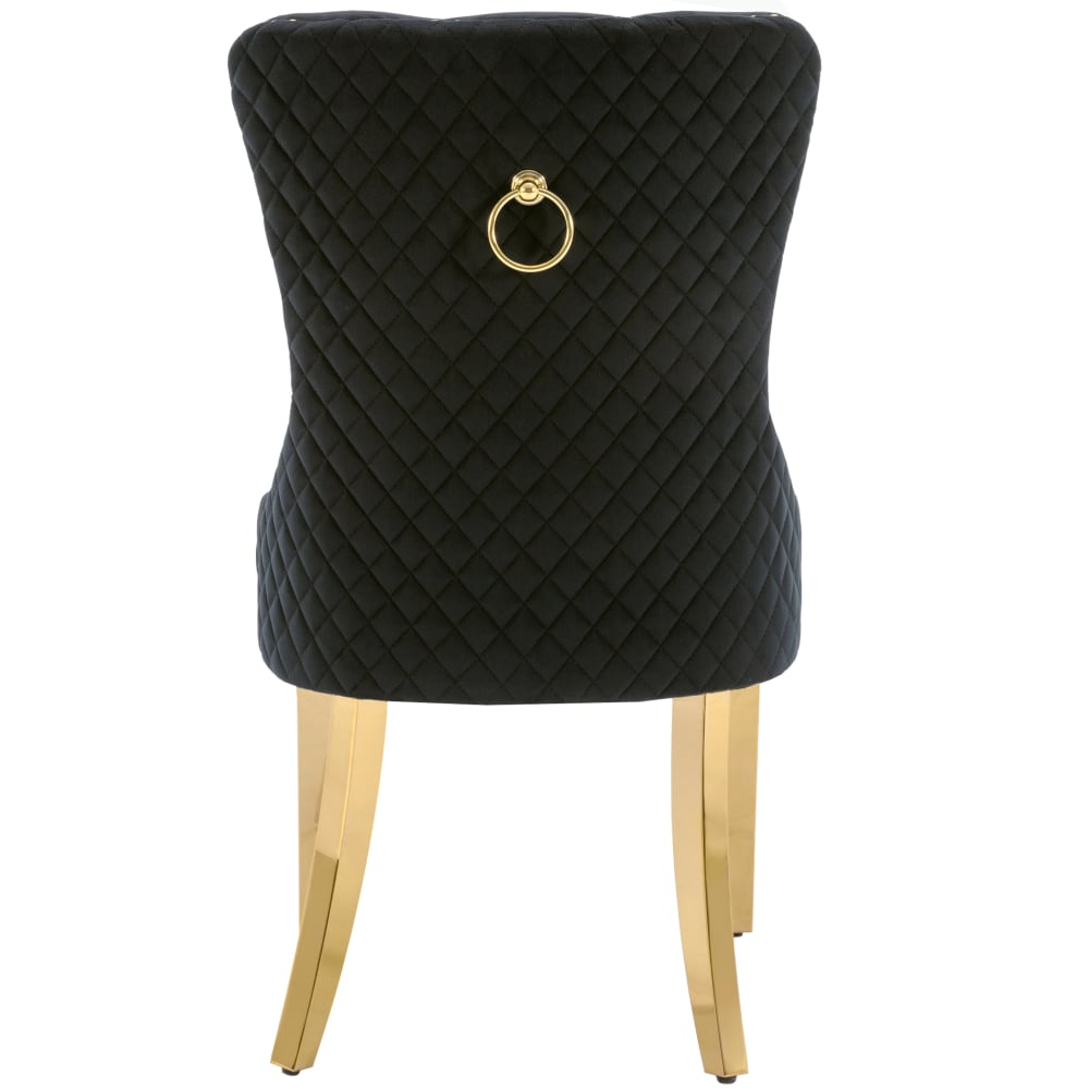 4er-Set Esszimmerstühle aus Samt, schwarz - Maisons Du Monde