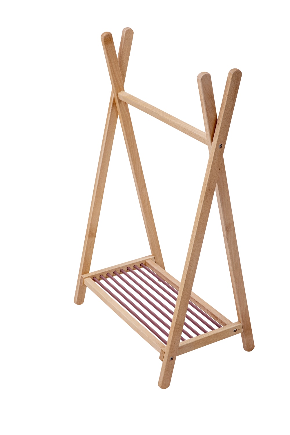 Portant à vêtements bois hybride vieux rose