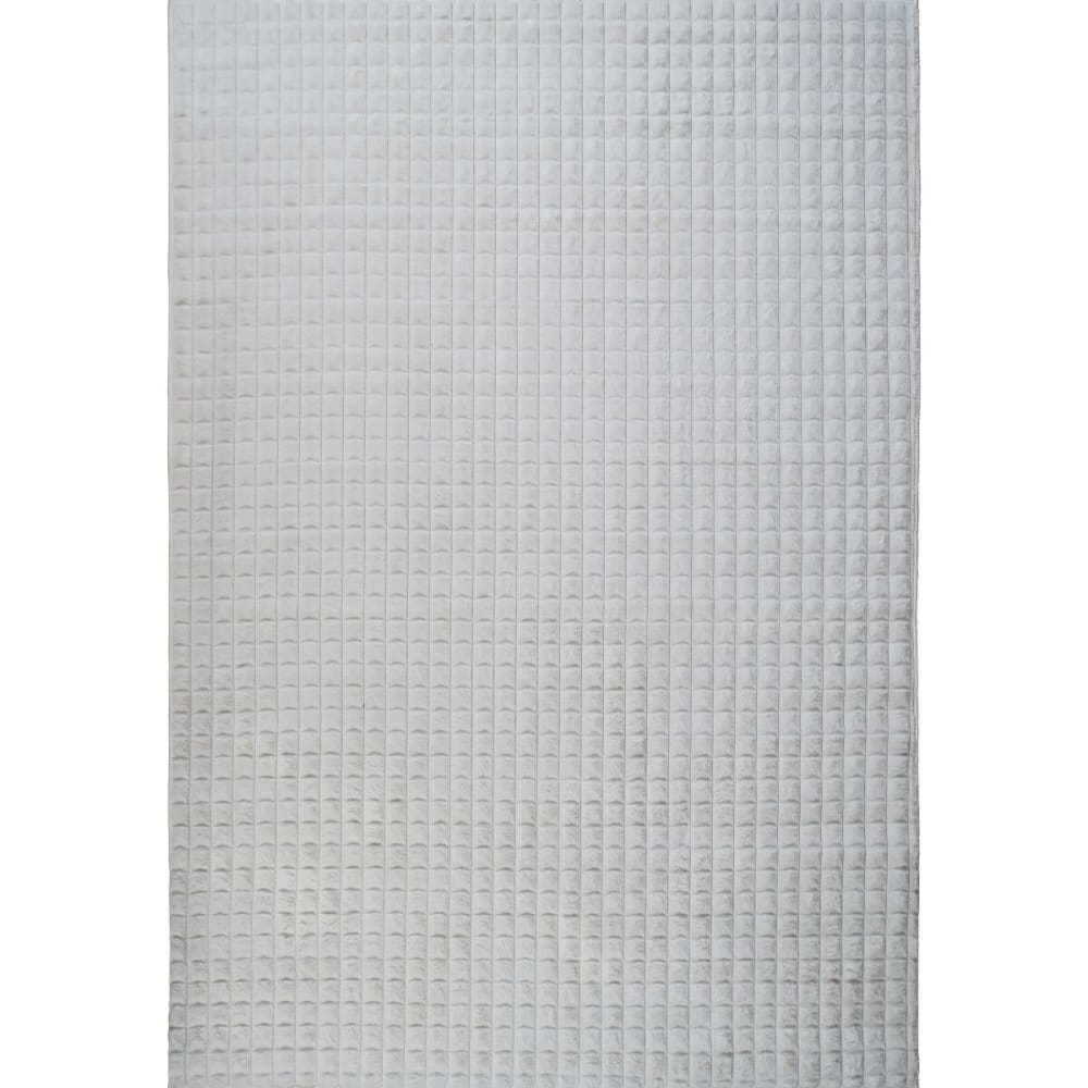 Tapis damier extra-doux blanc 120x170