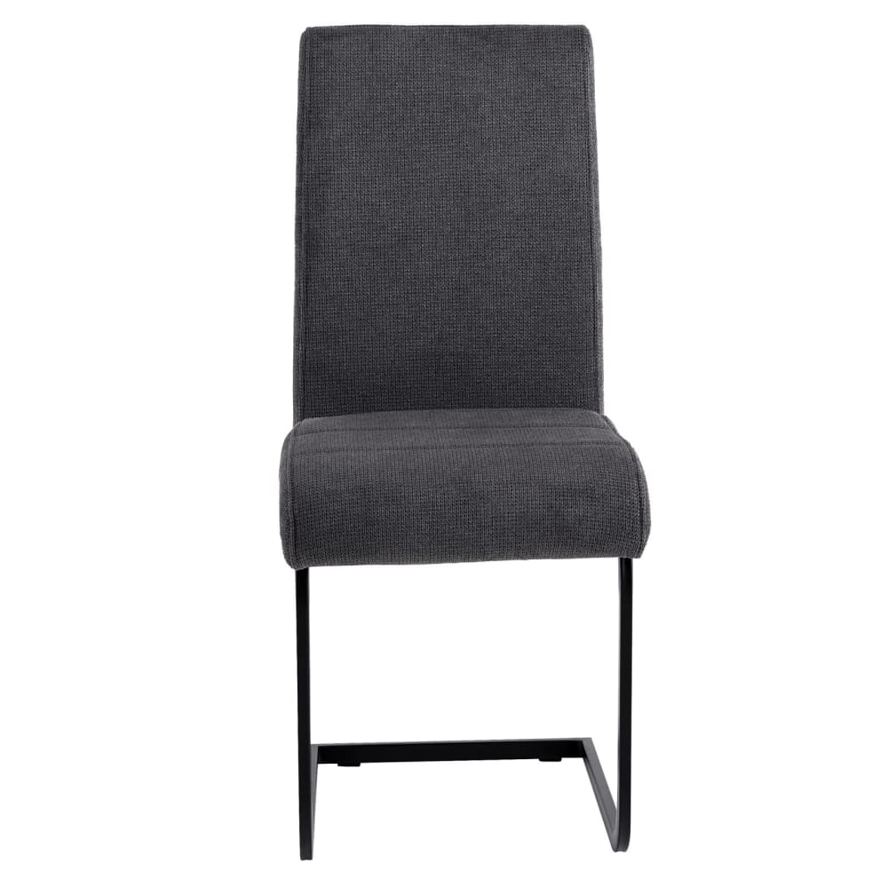IDIMEX 4er-Set Schwingstühle mit Stoffbezug, anthrazit style modern Grau Pes - Polyester