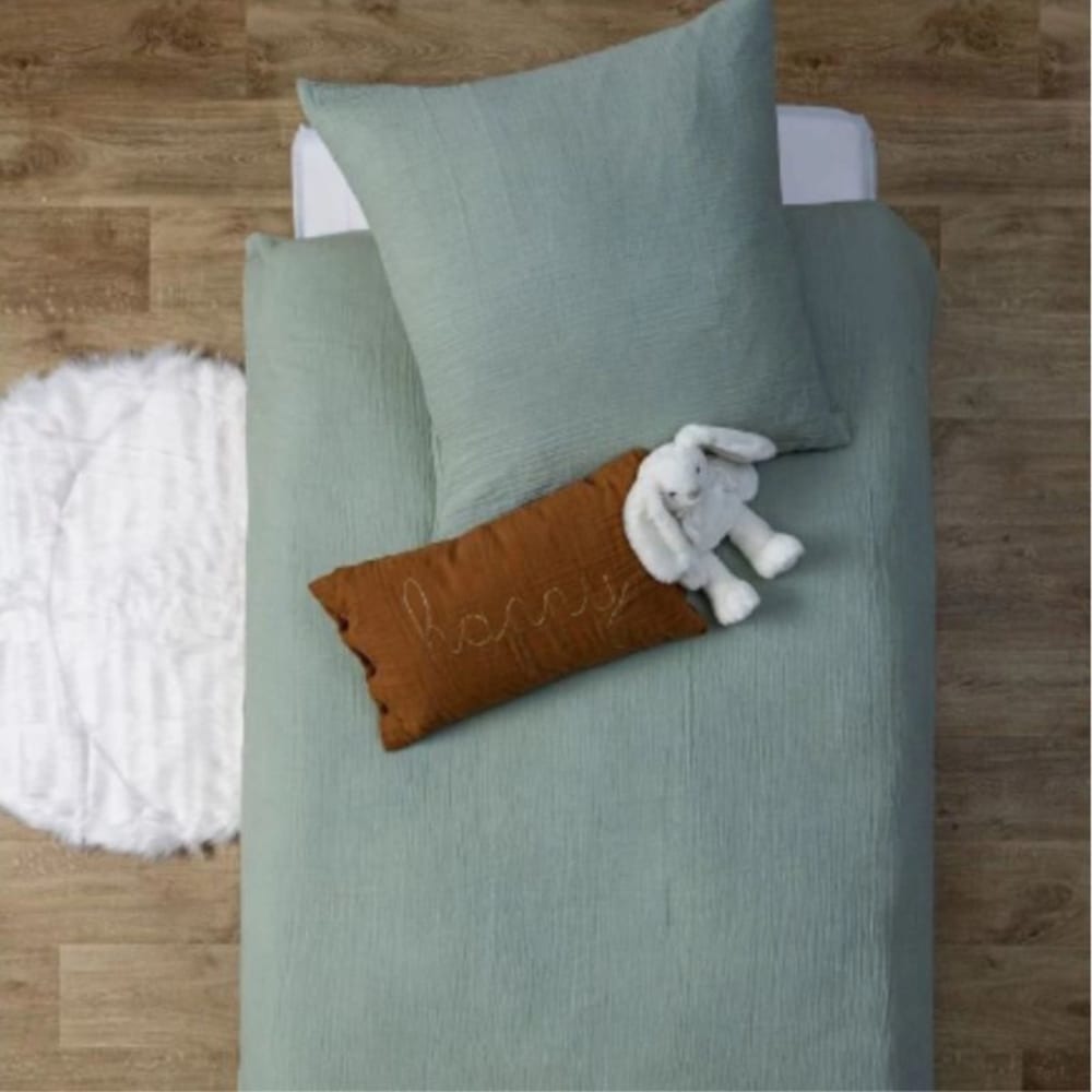 MueMue - Housse de couette en coton Vert 90x190cm