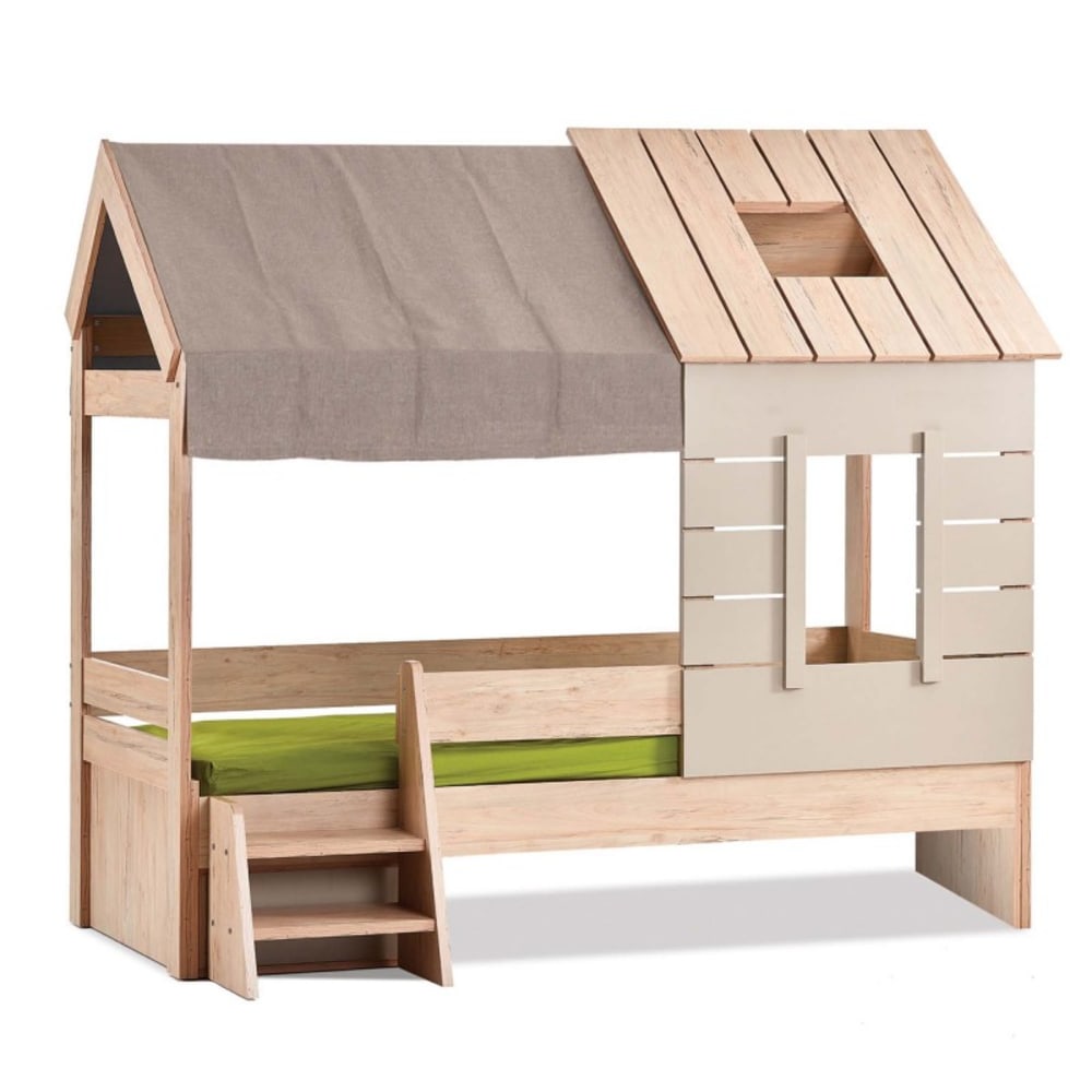 Lit enfant cabane  gris 185x214x123cm