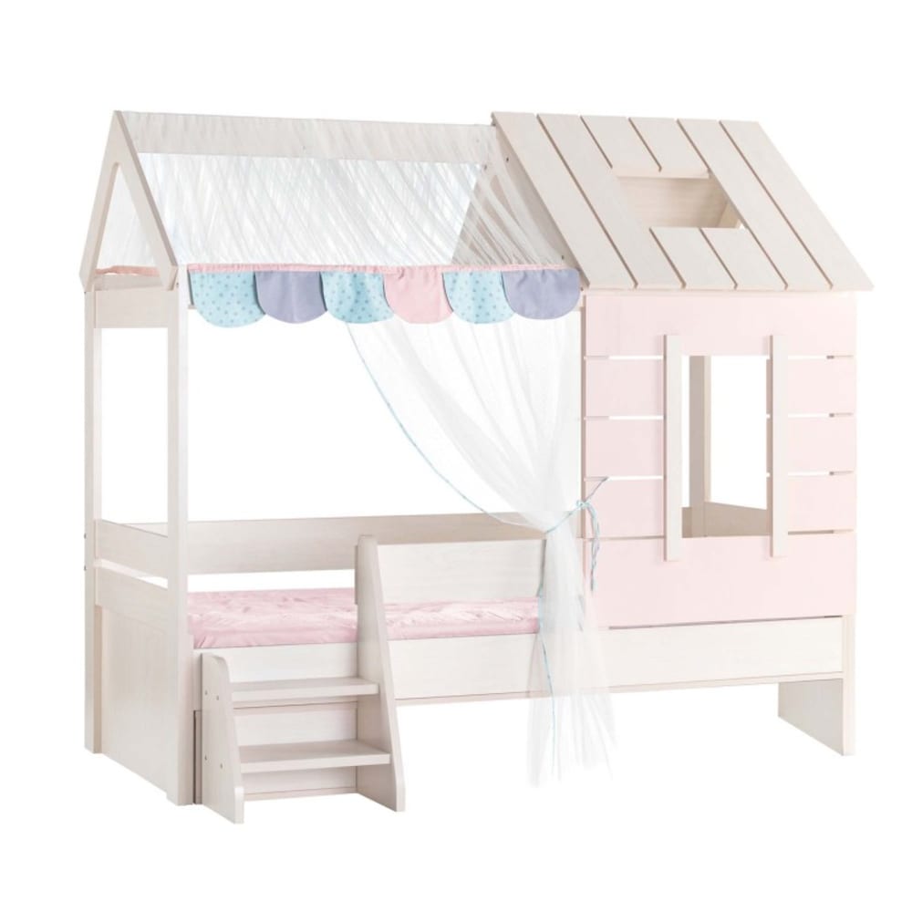 MueMue Bett Häuschen rosa 90x200cm Spanplatte Baby