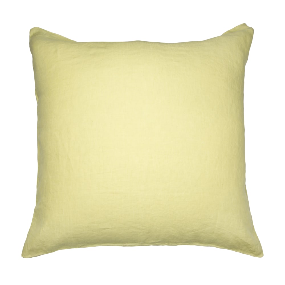 Taie d'oreiller lin lavé jaune 65X65 CM