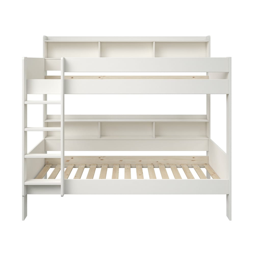 Lit superposé avec rangements - blanc pin