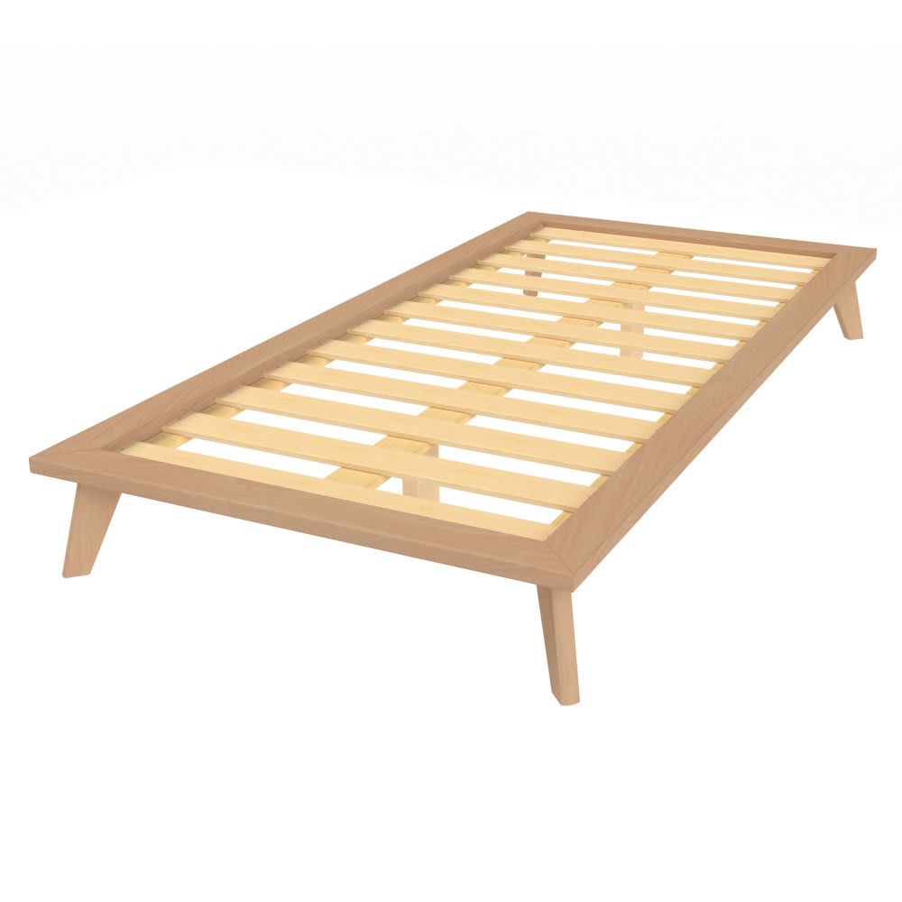 Lit plateforme en hêtre naturel 90x200 - Maisons du Monde