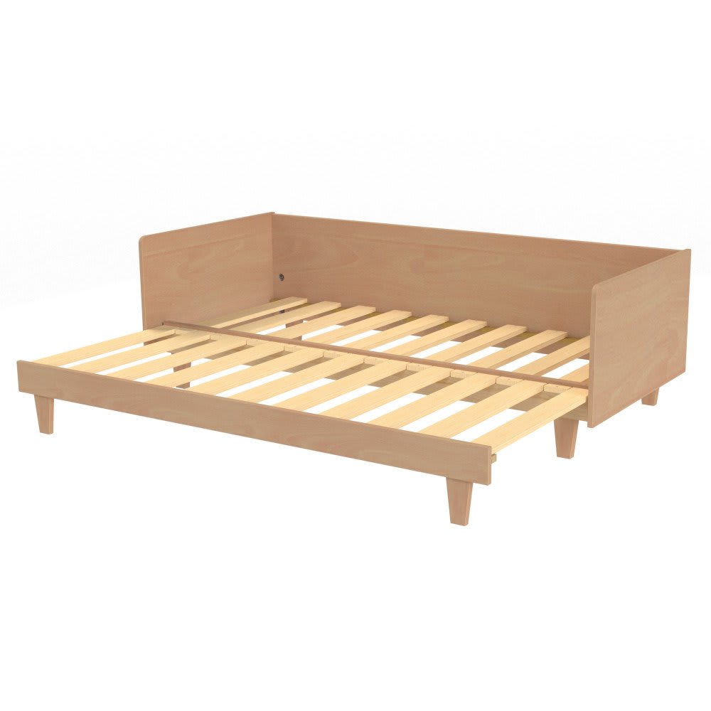 Lit extensible en hêtre naturel 80-160x200 - Maisons du Monde