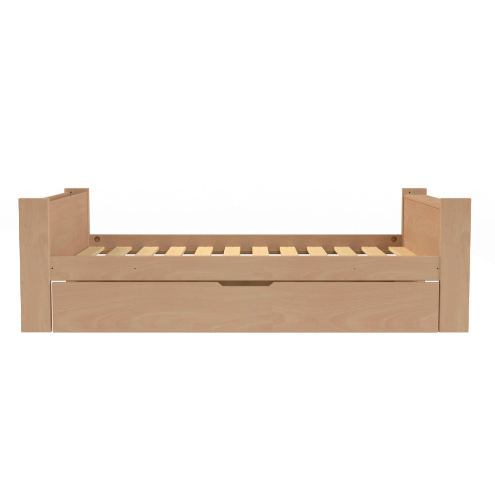 Lit enfant avec lit gigogne en hêtre naturel 90x190