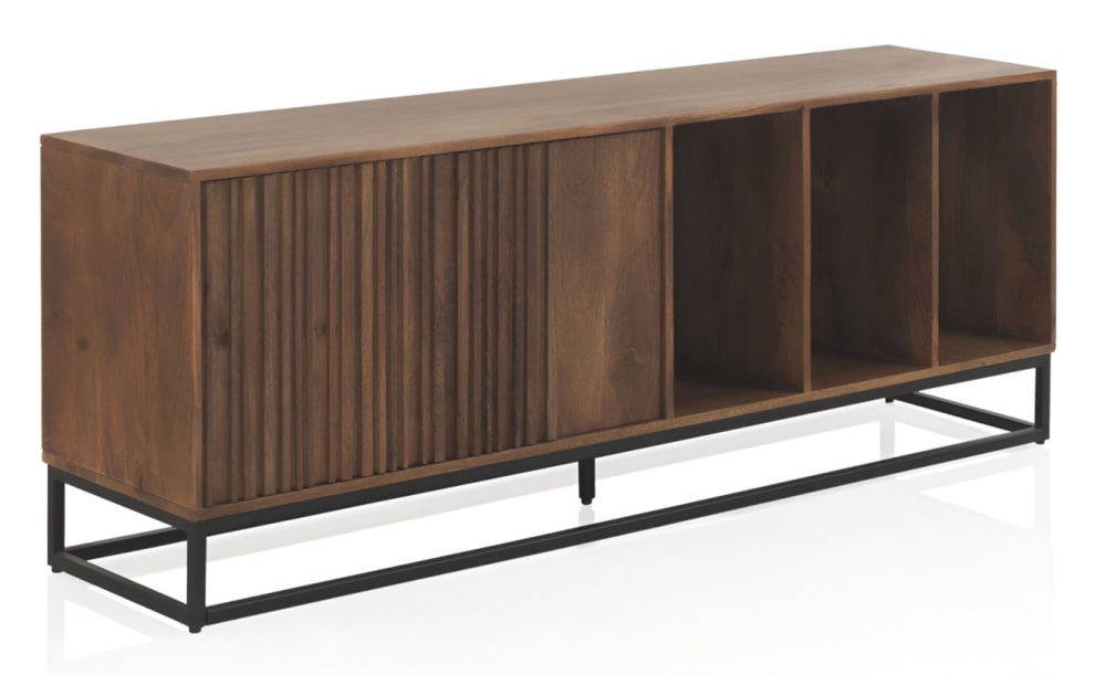 Buffet bas en manguier massif et piétement métal