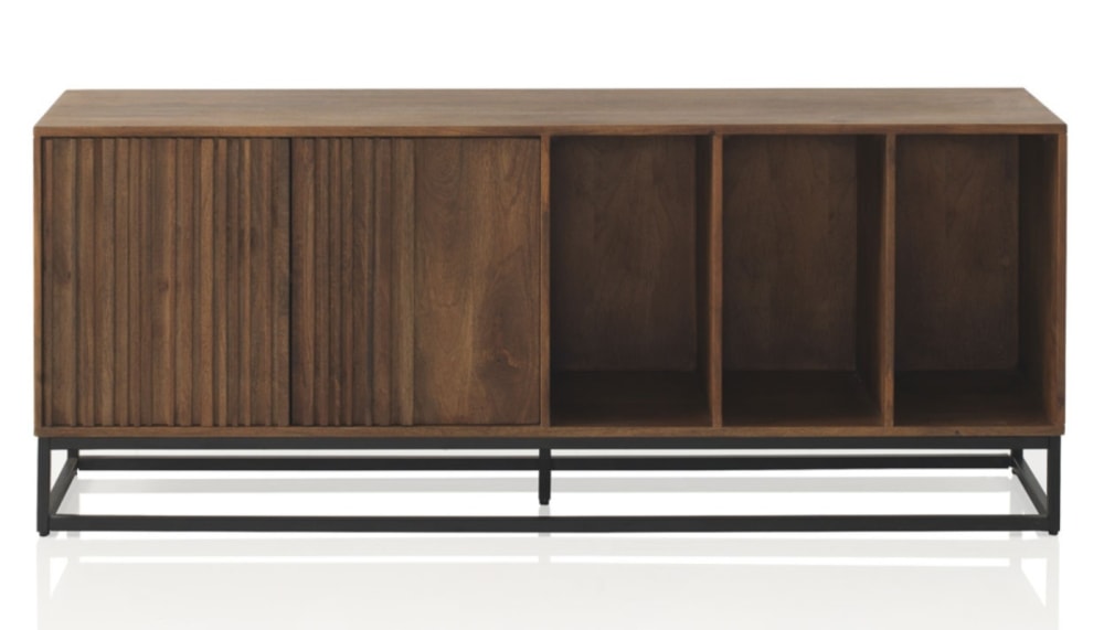 Buffet bas en manguier massif et piétement métal - Maisons du Monde