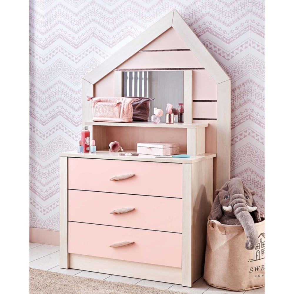 Frisiertisch rosa 155,3x84,4x41,3cm - Maisons Du Monde
