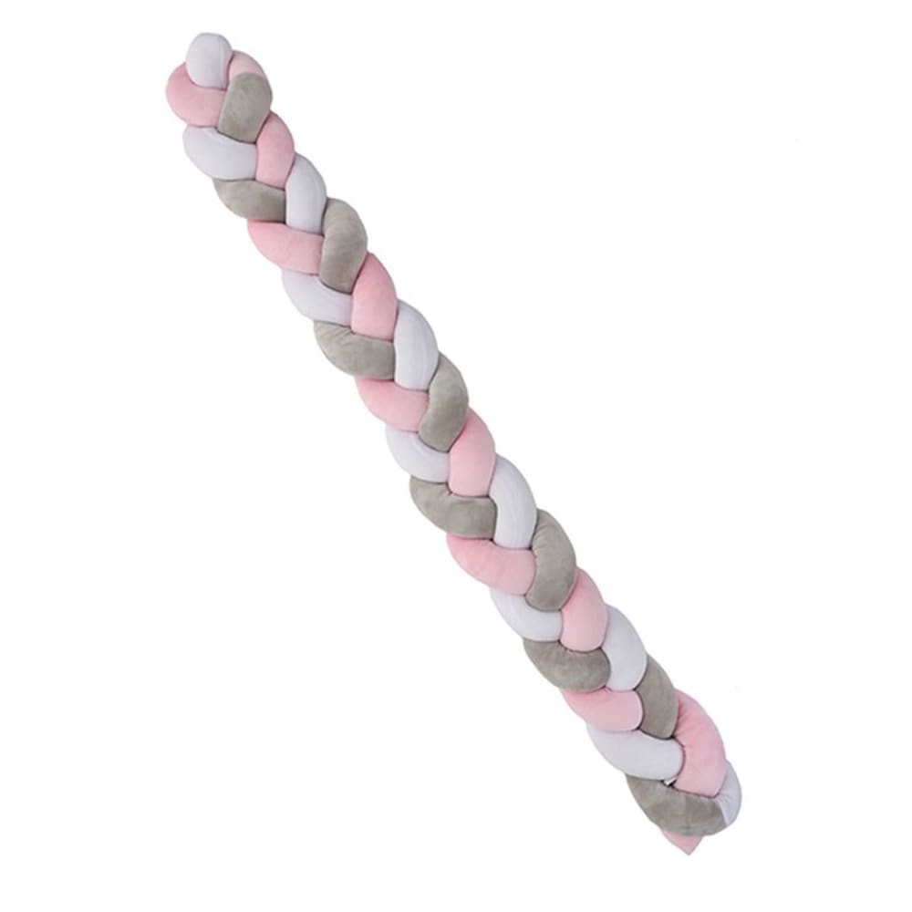 Tour de lit coussin polyester gris et rose 150 x 11 cm