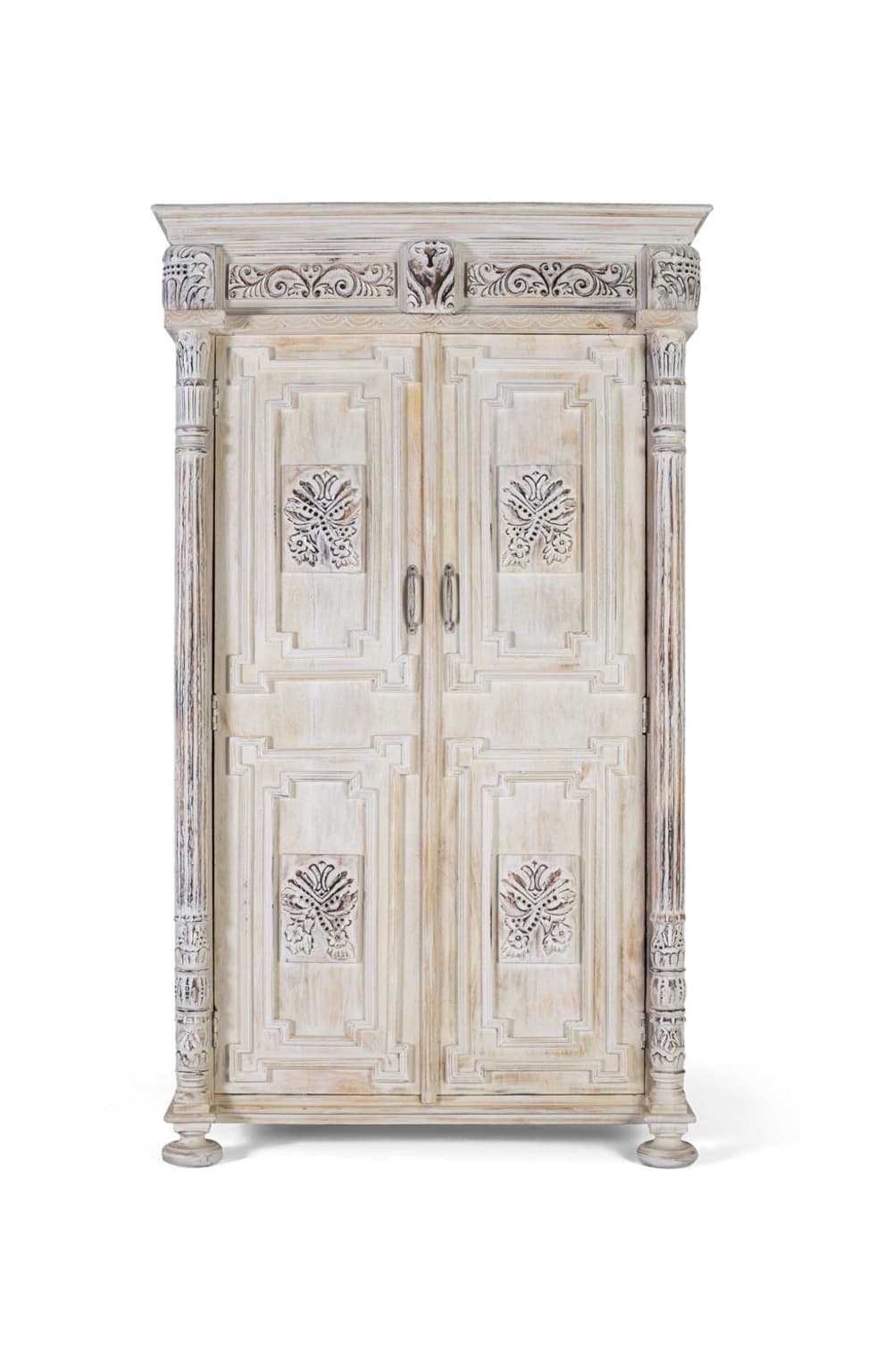 Armoire manguier blanc vieilli touche sophistiquée