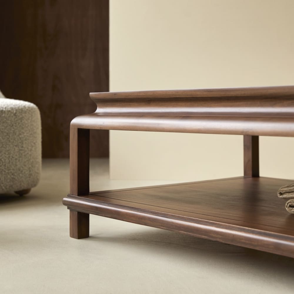 Rechteckiger Couchtisch aus massivem Akazienholz - Maisons Du