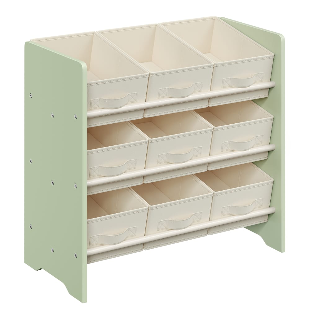 SONGMICS - Étagère à jouets pour enfants 9 boîtes de rangement vert laurier