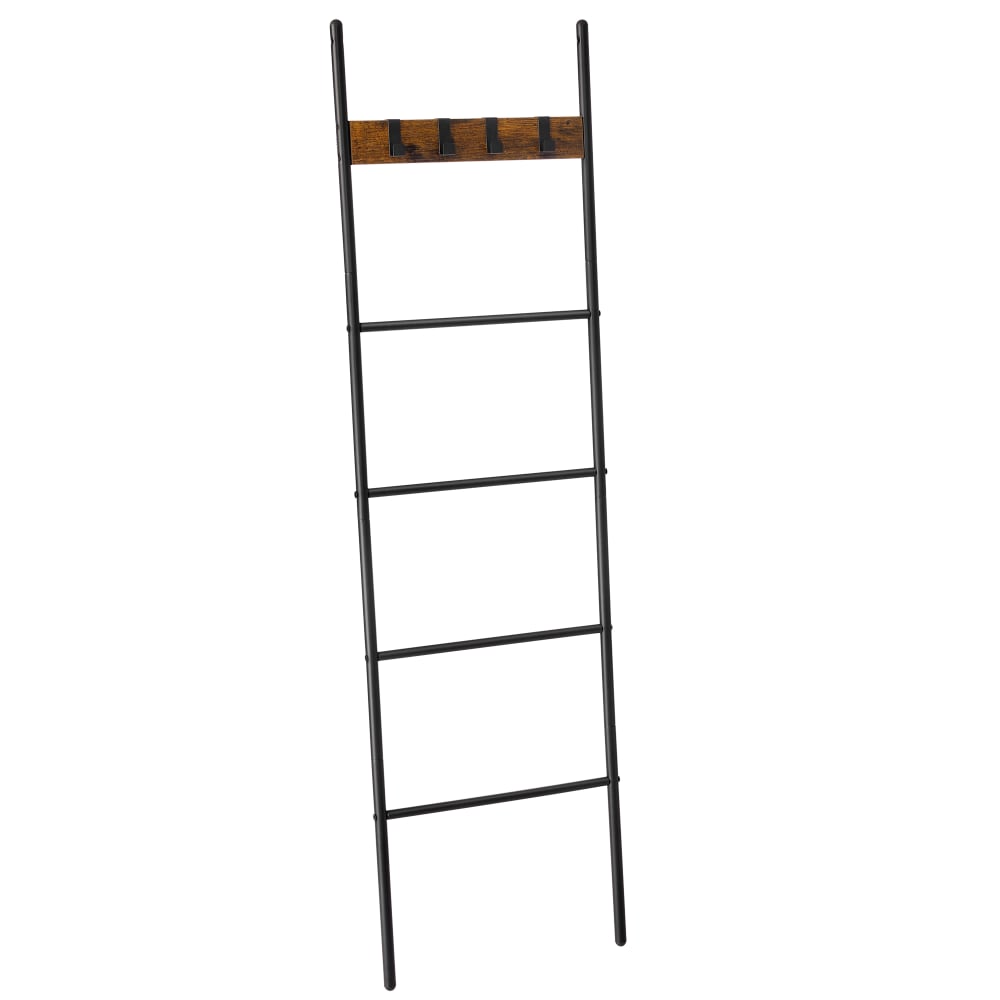 Étagère échelle inclinée 5 niveaux gain 44 x 160 cm marron et noir — vue 3