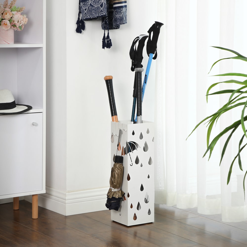 Porte-parapluies support de parapluie en métal de forme carrée blanc - Maisons du Monde